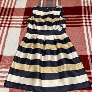 Navy blue and gold dress